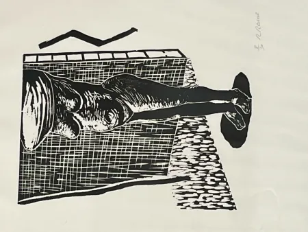 Grabado En Madera Raveel - Naakt (i)