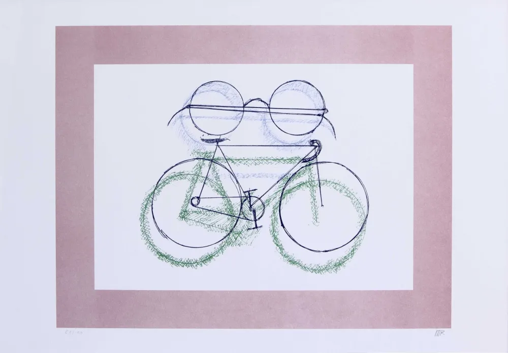 Litografía Ray - BICICLETTA CON OCCHIALI