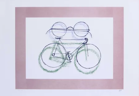 Litografía Ray - BICICLETTA CON OCCHIALI