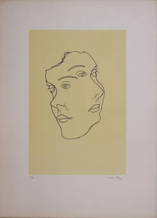 Litografía Ray - Les six masques voyants