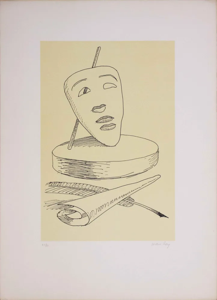 Litografía Ray - Les six masques voyants