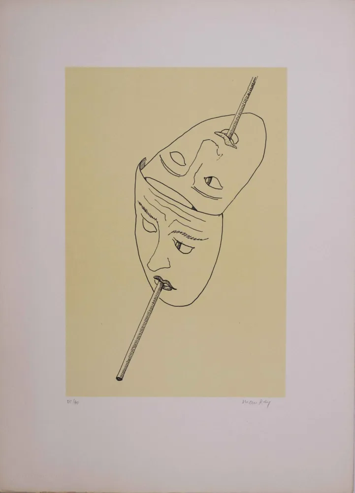 Litografía Ray - Les six masques voyants