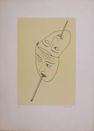 Litografía Ray - Les six masques voyants
