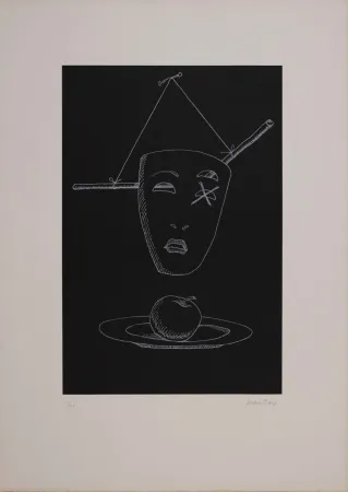 Litografía Ray - Les six masques voyants