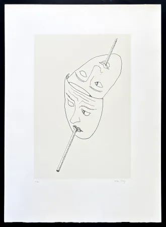 Litografía Ray - Man Ray (1890–1976) - Maschere - Lithograph on paper