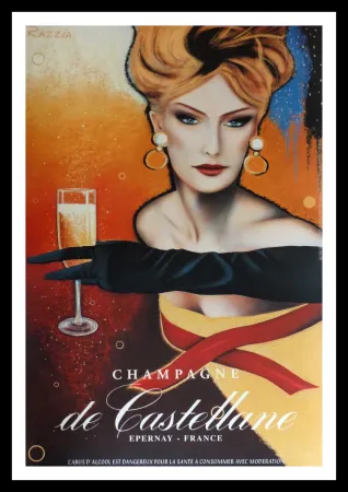 Cartel Razzia - CHAMPAGNE DE CASTELLANE - EPERNAY FRANCE