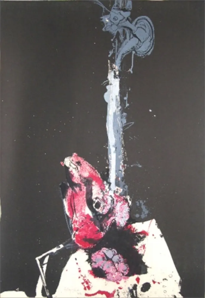 Litografía Rebeyrolle - Question