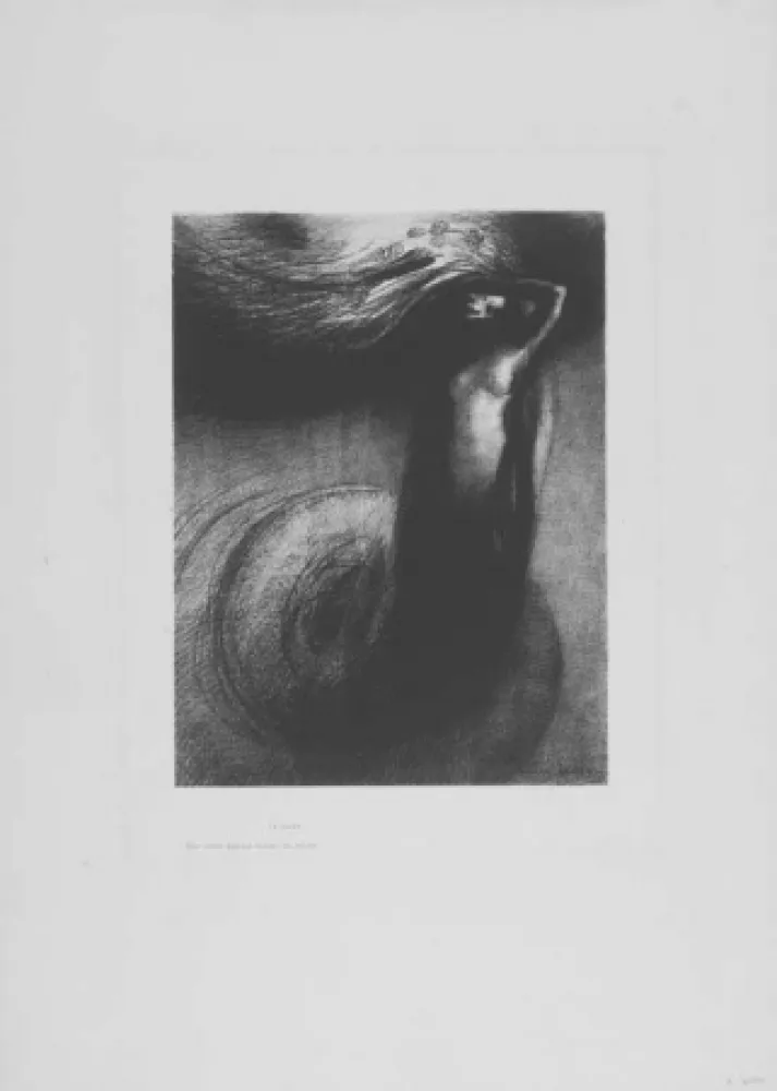 Litografía Redon - A Gustave Flaubert