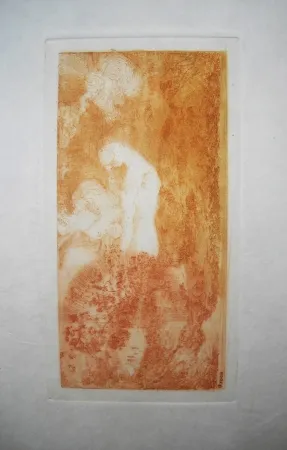 Aguafuerte Redon - Baigneuse