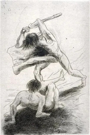 Grabado Redon - Caïn et Abel