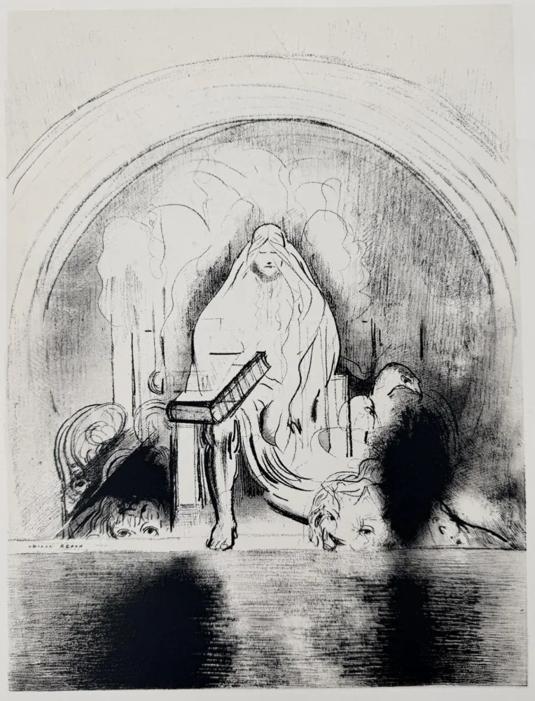 Litografía Redon - Puis je vis...