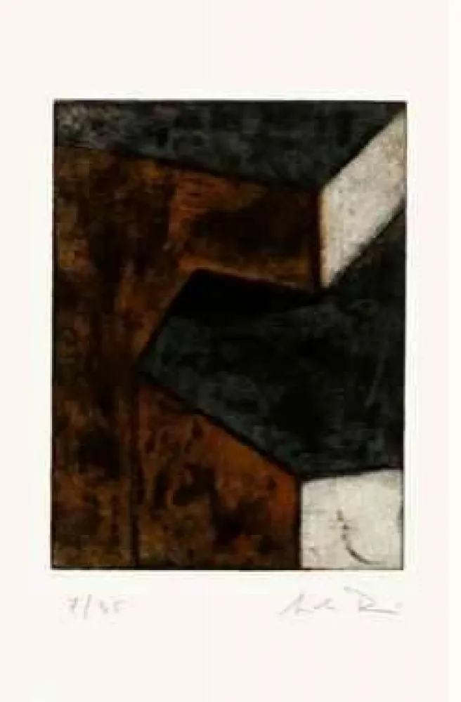 Aguafuerte Rein - Ohne Titel (braun, grün, hell) 