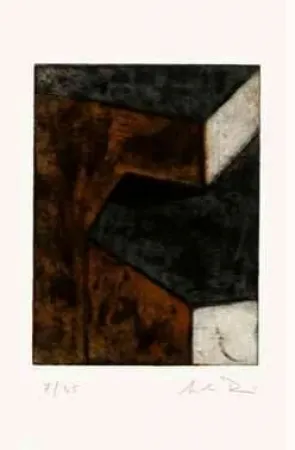 Aguafuerte Rein - Ohne Titel (braun, grün, hell) 