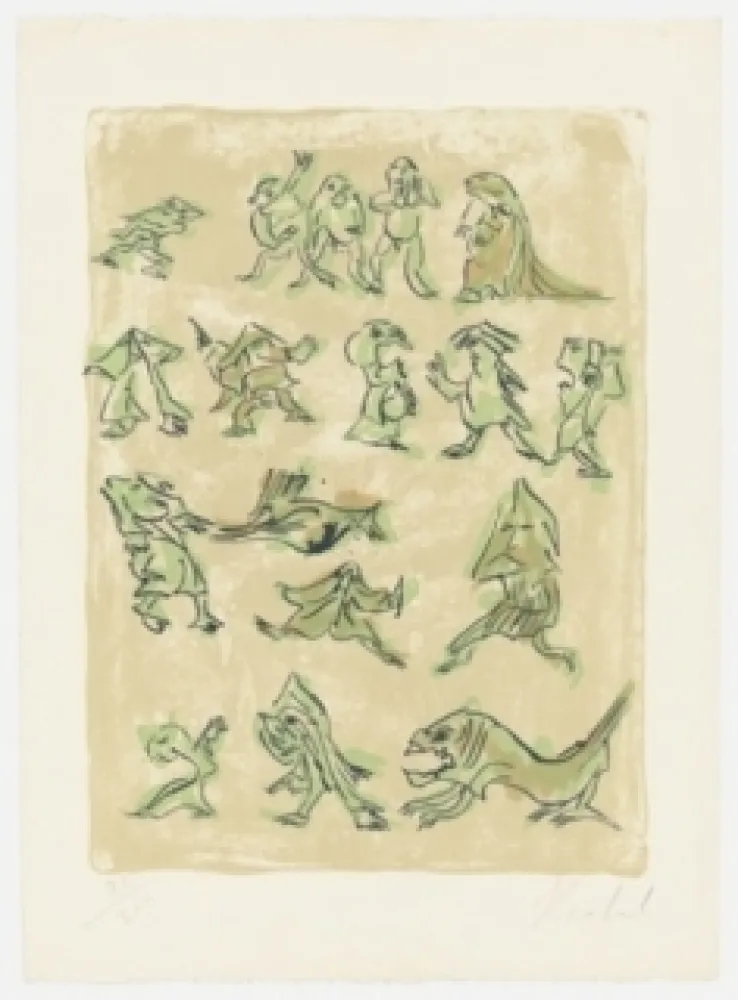 Litografía Reinhoud - 17 contre