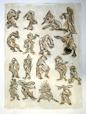 Litografía Reinhoud - 17 contre