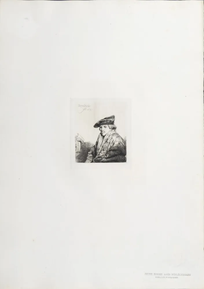 Heliograbado Rembrandt - Jeune Homme assis réfléchissant