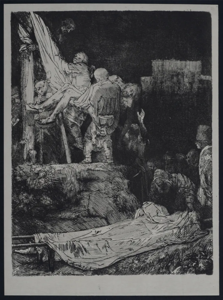 Heliograbado Rembrandt - La descente de croix aux flambeaux