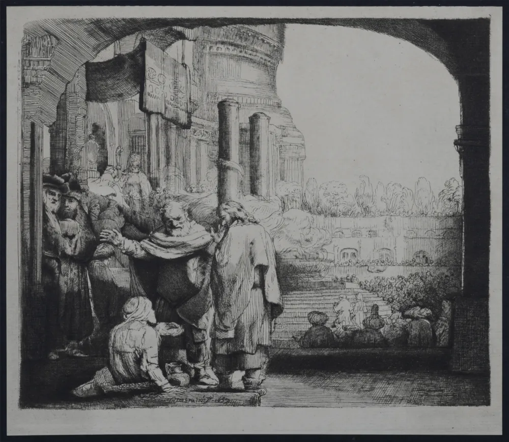 Heliograbado Rembrandt - Saint Pierre guérissant le paralytique