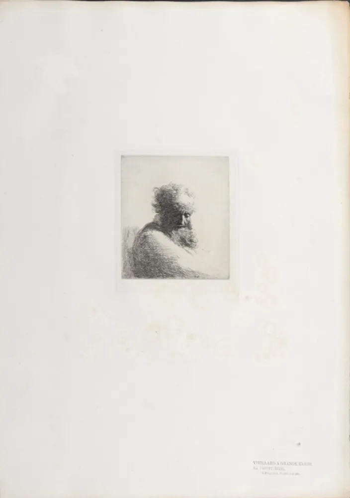 Heliograbado Rembrandt - Veillard à grande barbe et front ridé
