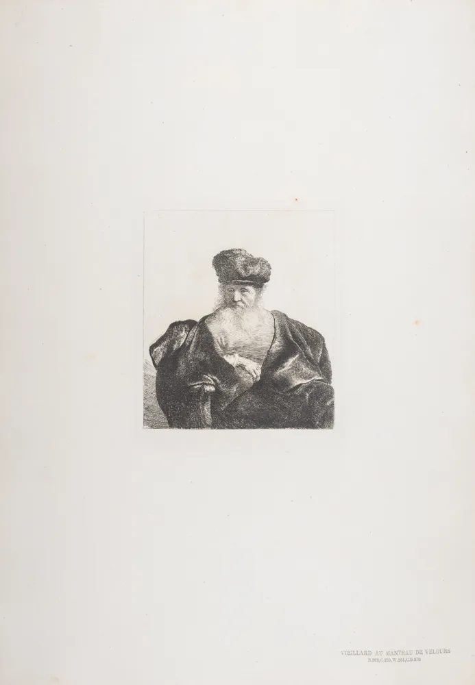 Heliograbado Rembrandt - Vieillard au manteau de velours