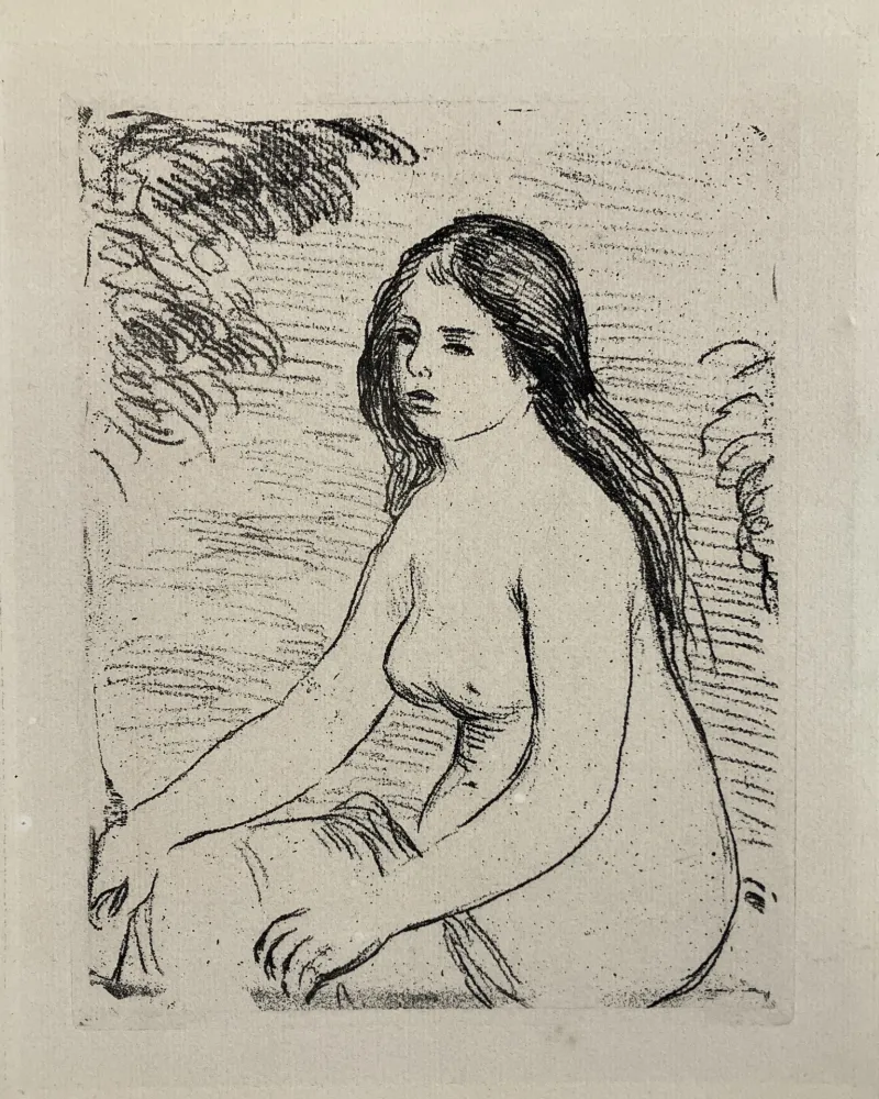 Aguafuerte Renoir - Femme nue assise, circa 1906