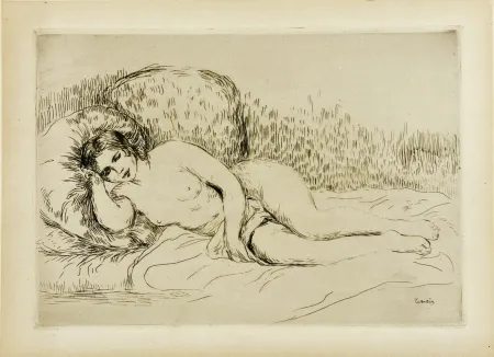 Aguafuerte Renoir - Femme nue couchée (tournée à gauche), 1906