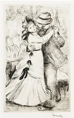 Grabado Renoir - LA DANSE À LA CAMPAGNE (1890)