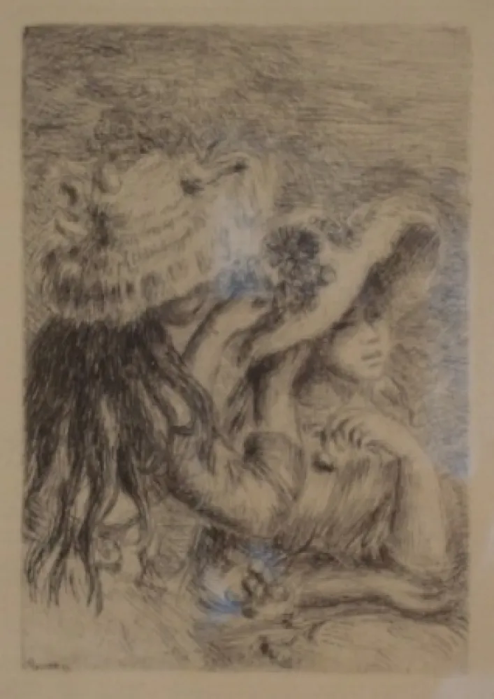 Grabado Renoir - Le Chapeau Épinglé. La Fille de Berthe Morisot et sa Cousine.