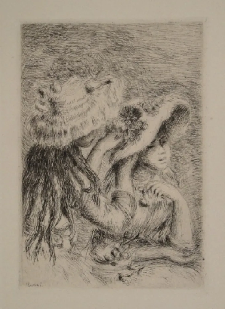 Grabado Renoir - Le Chapeau Épinglé. La Fille de Berthe Morisot et sa Cousine