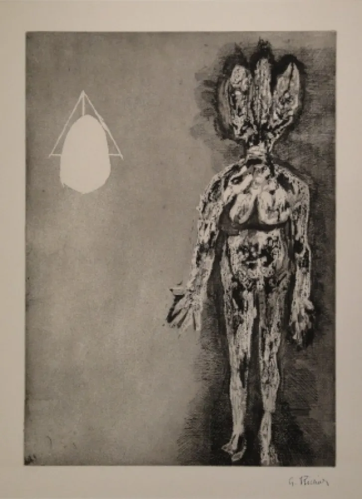 Aguafuerte Y Aguatinta Richier - Femme debout / L’Hydre