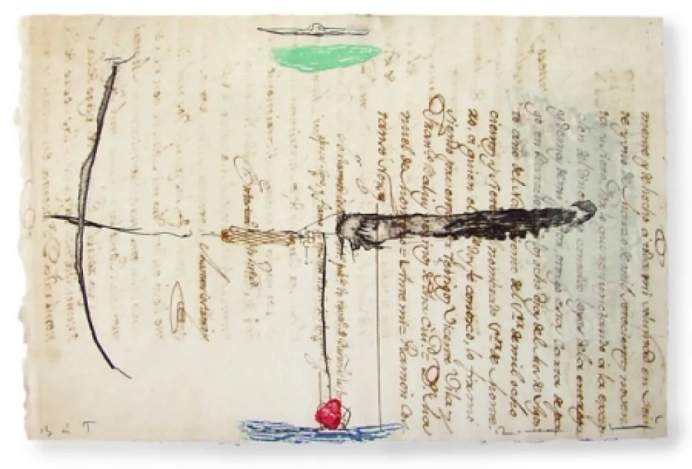 Aguafuerte Y Aguatinta Riera I Arago - Airplane with Red Tail