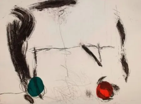 Grabado Riera I Aragó - Avió amb guixat negre