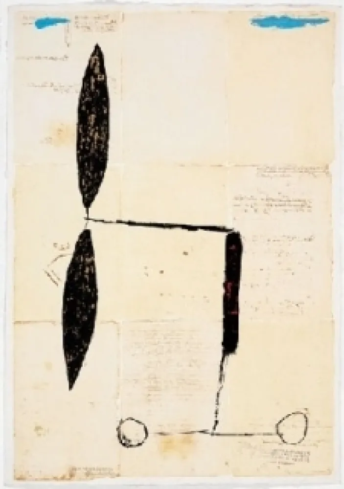 Múltiple Riera I Aragó - Avió hèlix daurada sobre manuscrits 