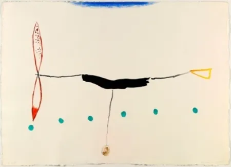 Grabado Riera I Aragó - Avión alargado cola amarilla 