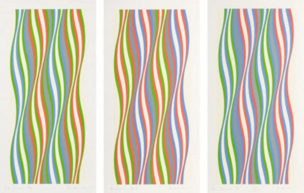 Serigrafía Riley - Green Dominance, Blue Dominance, Red Dominance (set of 3)
