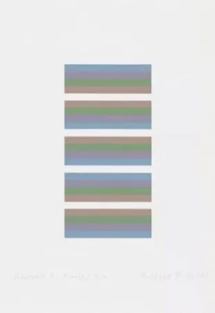 Serigrafía Riley - Intervals 3 - Orange / Blue