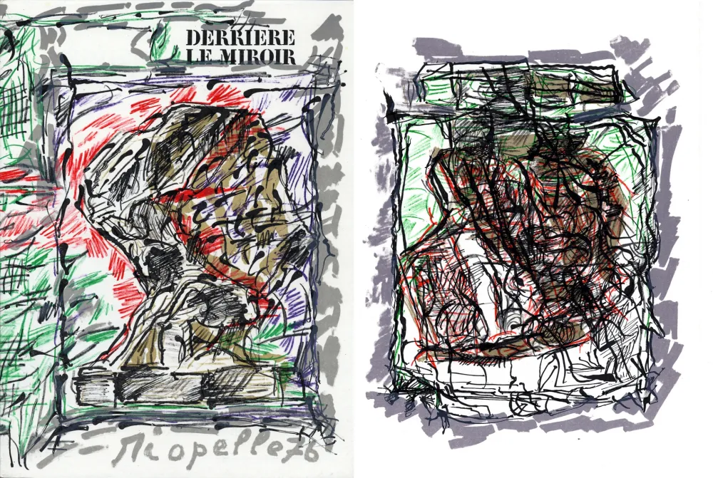 Libro Ilustrado Riopelle - Derrière le Miroir n° 218. RIOPELLE. 4 LITHOGRAPHIES ORIGINALES. Mars 1976.