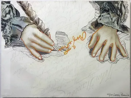 Litografía Rivers - BIG B SIGNS UP