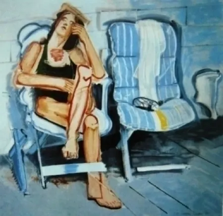 Serigrafía Rivers - House of cards blue