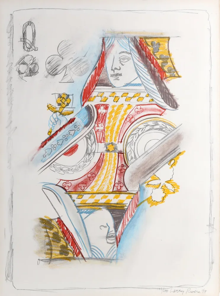 Litografía Rivers - Queen of Clubs