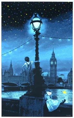 Serigrafía Roamcouch - When you wish upon a star - London (blue edition)