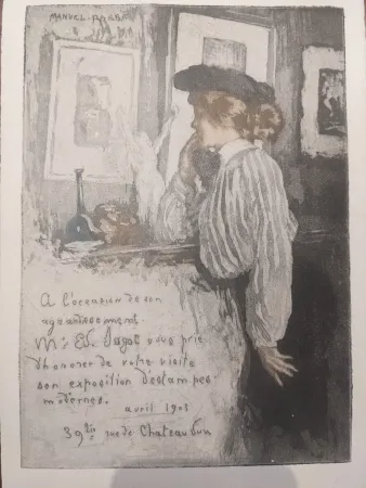 Aguatinta Robbe - Untitled (Invitation to an exhibition)