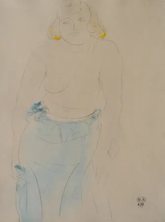 Grabado Rodin - Belle femme aux seins nus