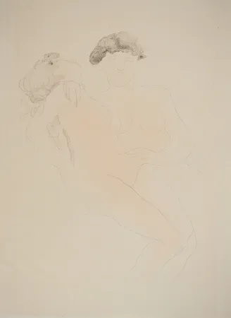 Litografía Rodin - Les jeunes amants