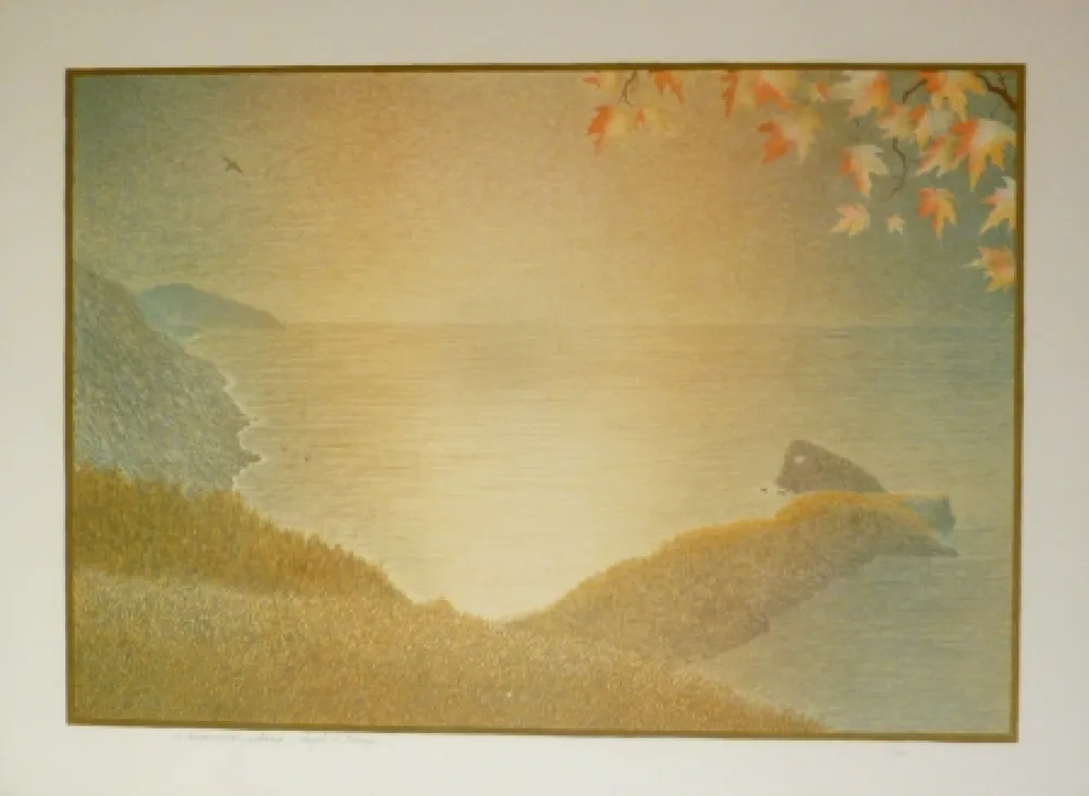 Litografía Rodrigo - Con la serena atencion de un felino