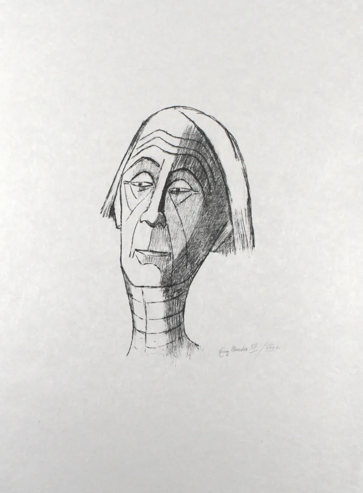 Litografía Roeder - Selbstbildnis