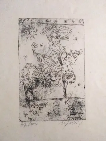 Aguafuerte Y Aguatinta Rognoni - Auguri di Natale 1960