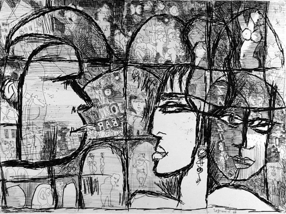 Aguafuerte Rognoni - Genova, via Gramsci