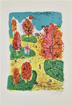 Litografía Rognoni - Paesaggio