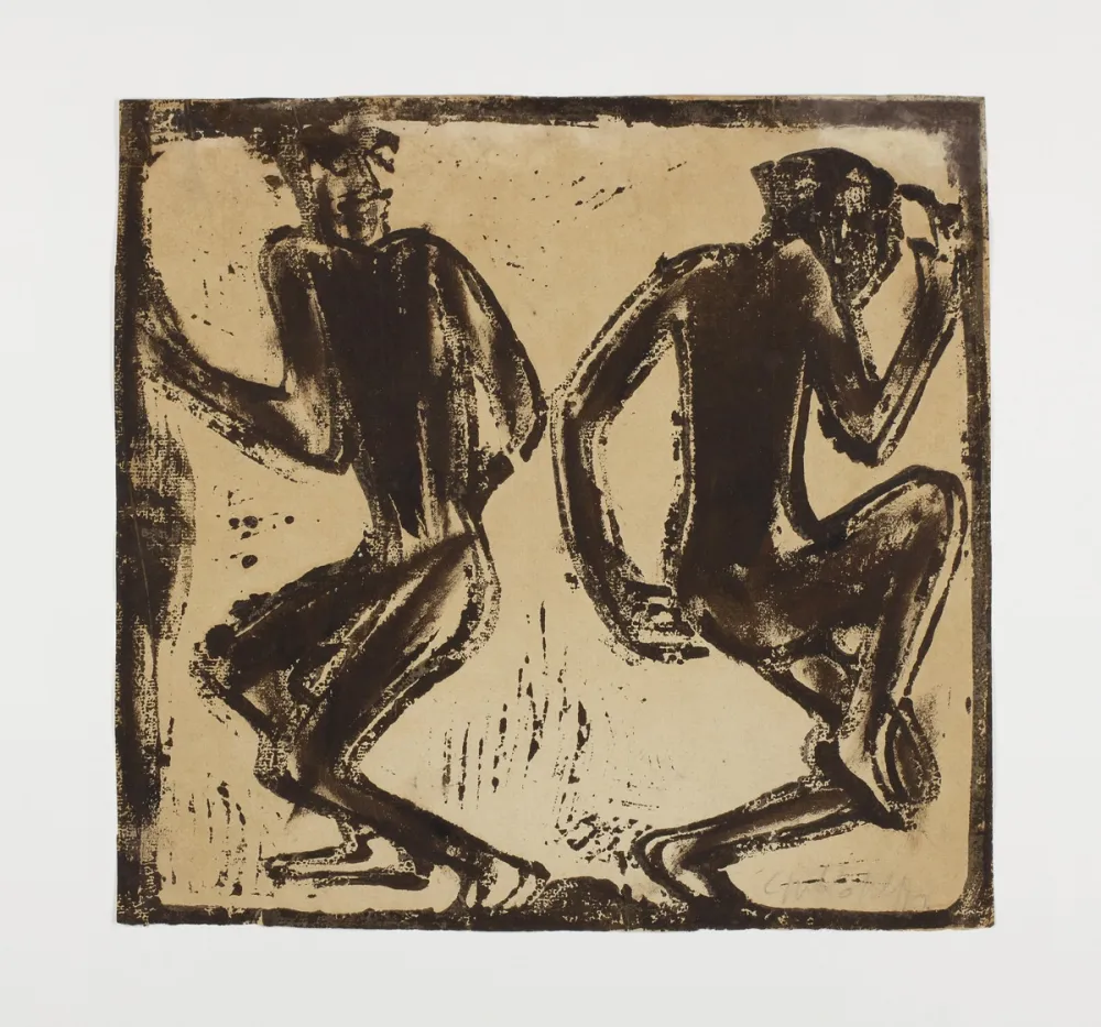 Grabado En Madera Rohlfs - Zwei Tanzende (Two Dancers)